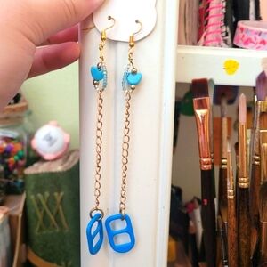 Bottlecap Drop Earrings "Electric Blue"